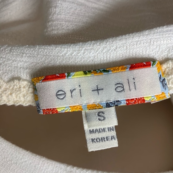 Anthropologie Eri+Ali Floral Sleeves White Sz S - Picture 4 of 9